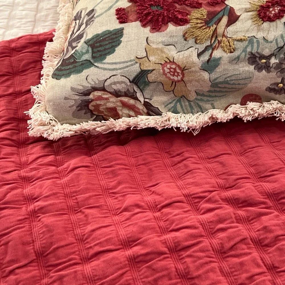 Eileen Fisher Home Organic Cotton Ripple Blanket with 2 Shams